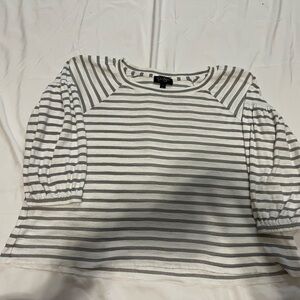 Jessica Simpson Gray and White Striped Blouse